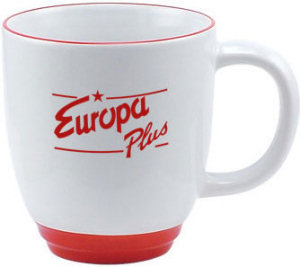 Promotional Ceramic Mugs: 12oz Red Halo Bistro Mugs